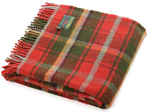 Tartán de Arce Oscuro Pura Lana Rodilla Alfombra de Viaje Manta  British Made  Tweedmill