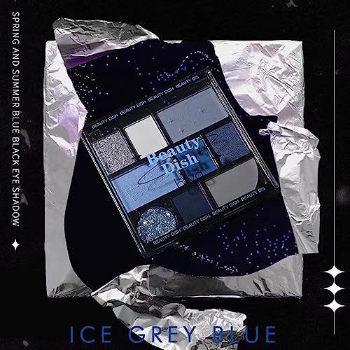 HERBENJOY Eyeshadow Palette Matte Blue Pallets 9 Eye Shadow Shades Glitter Navy Blue Makeup Set,Intense Color,Blendable Pressed Pigment Eyeshadow For Women Girls Gift (Blue) - Image 6