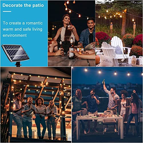Lightdot 48Ft Solar Outdoor String Lights, Waterproof Cafe Patio Lights With Shatterproof Led Bulbs, Dusk To Dawn, Commercial Grade 2200K Bulbs Suitable For Bistro Gazebo Backyard Decor #TOP1