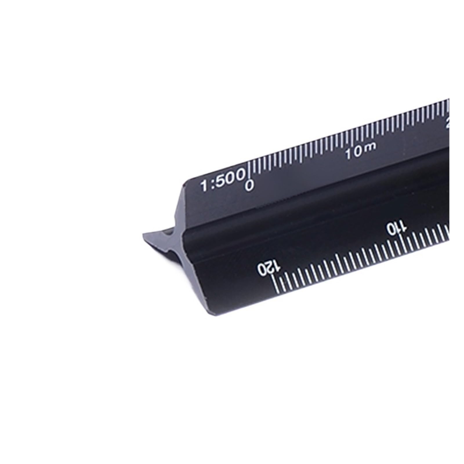 Aywtiun Black-1-500-Large Architectural Scale Ruler Triangular Scale Ruler 1:20-1:500 Alloy/Metal/Plastic Straight 30Cm Architect/Engineer Accurate Drafting Measure Tool(Black-1-500-Large)