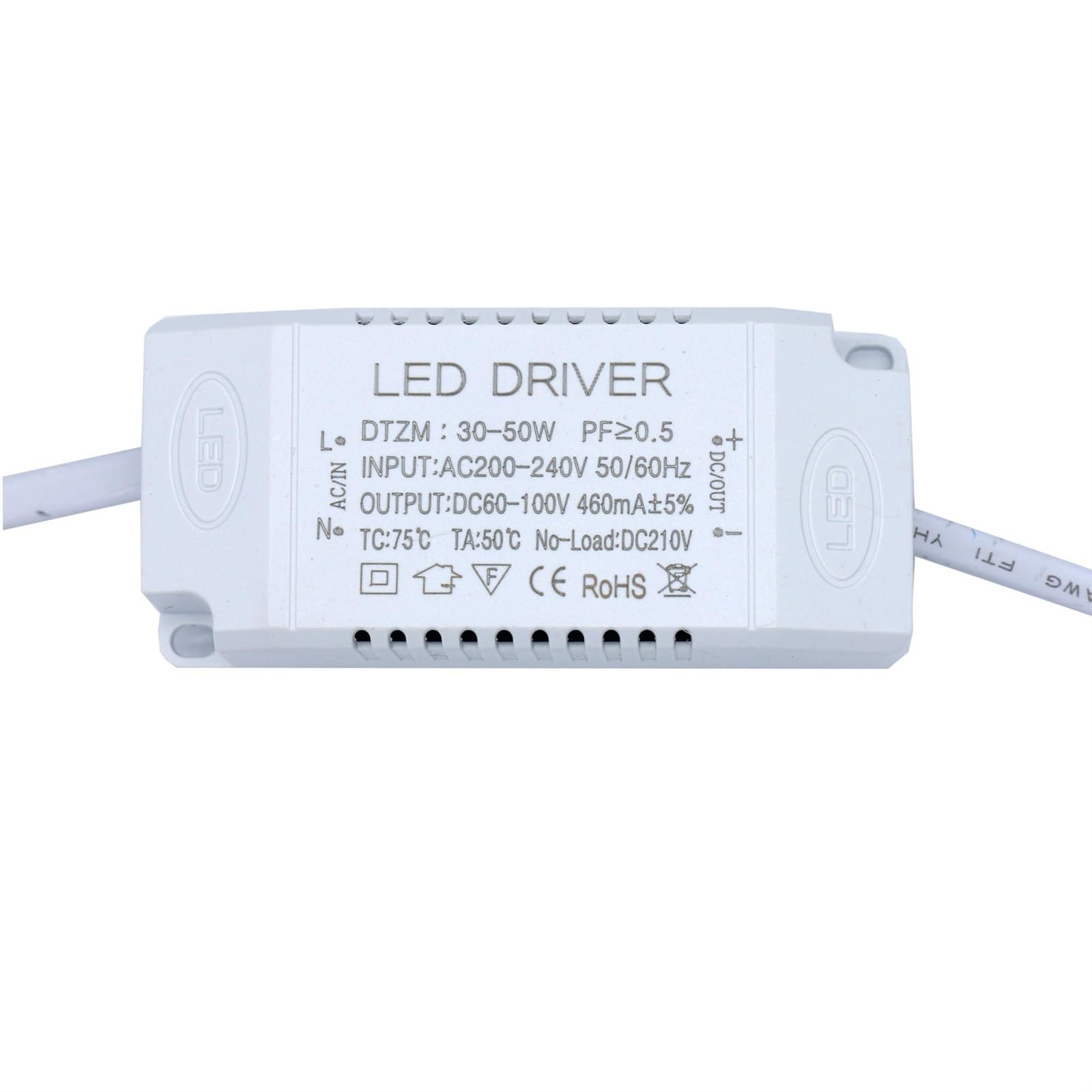 Driver LED 30-50W 460mA 60-80w 600mA con custodia trasformatore LED trasformatore AC200V adattatore di alimentazione DC80-120V for lampadina spot LED fai da te(60-80W 600MA)