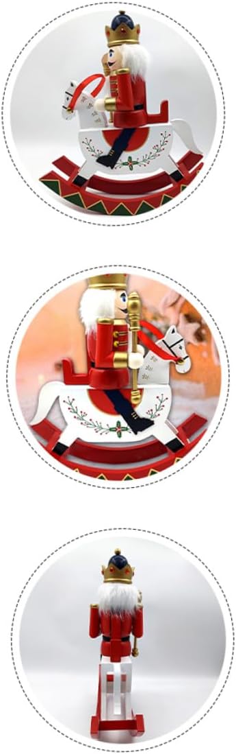 Christmas Nutcracker Ornament Wooden Nutcracker Soldier Figurine Large Traditional Red Wood Doll Desktop Decoration for Christmas Home Party