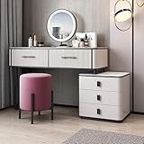 INSTALLATION RAPIDE : La table de maquillage est conçue pour une installation rapide. L'installation est simple et claire. Une fois l'installation terminée, vous vous sentirez très heureux et montrerez un nouveau vous.