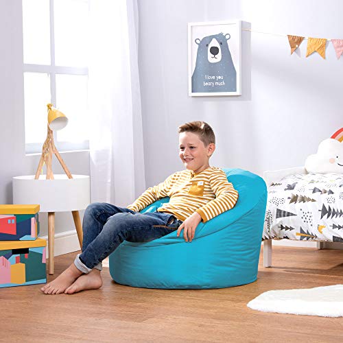 Bean Bag Bazaar Kinder Hug Stuhl, groß, Aqua Blue, 63 cm x 66 cm, Indoor Outdoor, wasserabweisend, Sitzsäcke für Kinder… – Bild 3