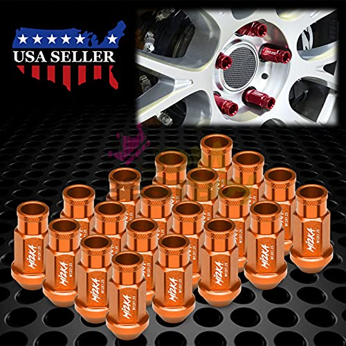 Jdmbestboy Orange 20 Pcs M12X1.25 Lug Nuts Short 50Mm Tuner Open End Aluminum Wheels Rims Cap Wn01 #TOP1