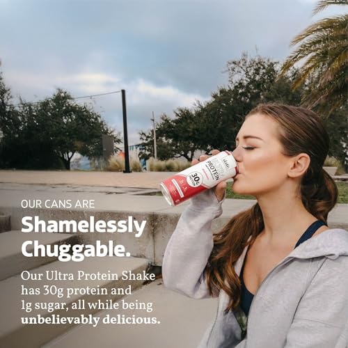 Image of Slate Milk Ultra High Protein Milk Shake (Neapolitan Pack) Chocolate, Vanilla, & Strawberry - 30g Protein, 1g Sugar, 130 Calories, 1-2g Net Carbs - No Added Sugar - Lactose Free - 11 fl oz, 12 Cans
