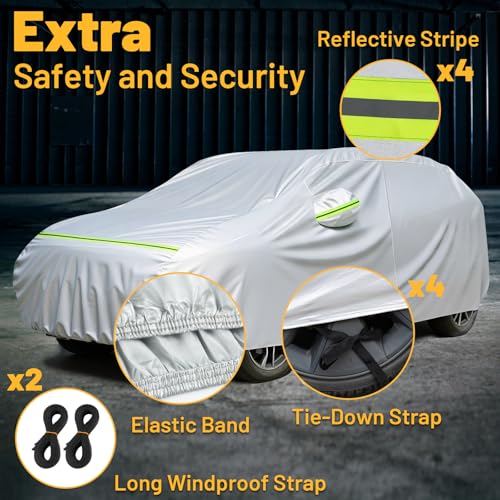 Image of Favoto Car Cover Waterproof All Weather Windproof for Hatchback 157-171''