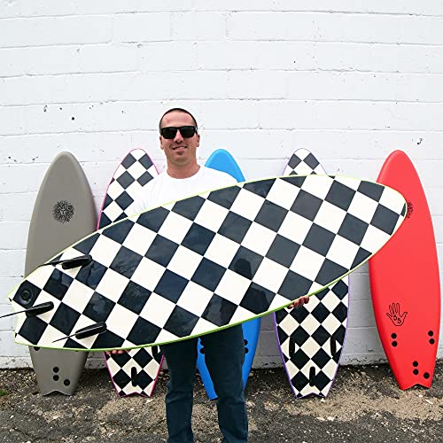 KONA SURF CO. The 5-5 Surfboard for Beginners Kids and Adults - Soft Top Foam Surfboards for Beach – Surf as a Boogie Board Bodyboard or Softboard - Includes Fins and Leash in Grey sz:5ft 5in - Thumbnail 2