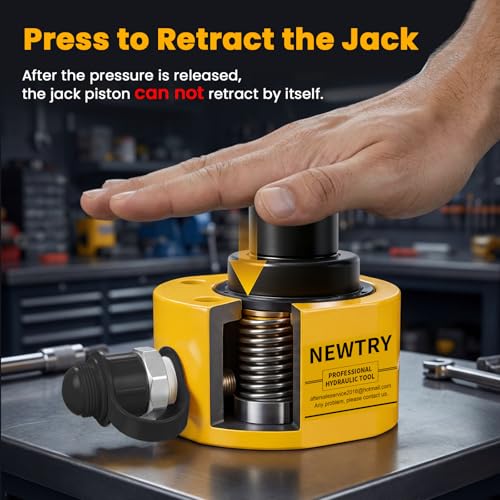 Image of NEWTRY 20T Low Profile Hydraulic Jack Porta Power Kit + CP-180 Manual Hydraulic Hand Pump Multi Section Jack, 1.18 inch Stroke Industrial Mini Hydraulic Cylinder