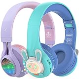Riwbox WT-7S&RB-7S Kids Headphones Wireless, Bundle 2 Packs Foldable Stereo Bluetooth Headset with M