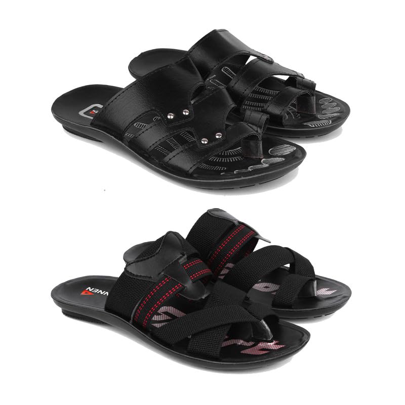 Men's Rover Lightweight Comfortable| Slides|Clogs| Sandals with Adjustable Back Strap for Men Combo-Combo(AK)-3126-3128-10 -P2-picture-55