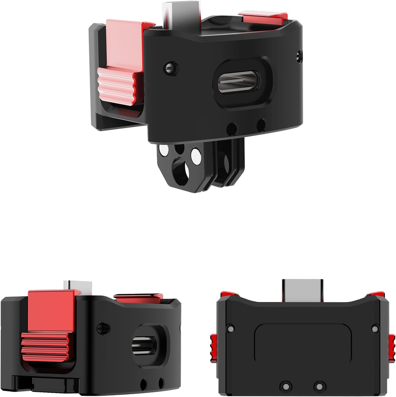 Charging Adapter Base for DJI Osmo Pocket 3 – Desktop Type-C Charging Dock Fit Arca-Swiss Standard, with Magnetic Folding Finger, 1/4 Screw Hole, Aluminum Alloy Bracket