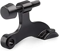 HOMOTEK 8-Pack Heavy Duty Hinge Pin Door Stoppers - Adjustable Black Rubber Bumper Tips, Zinc Alloy Wall Protectors