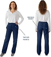 Vista 3 de Pantalón médico unisex, ultra suave, clásico, cintura elástica, pantalón de profesionales médicos y pantalón cargo