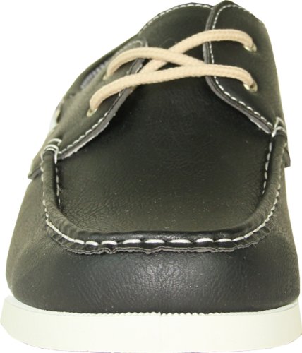 CORONADO Men Boat Shoe COSTA-1 Classic Comfortable Boat Shoe with a Moc-Stitched Toe Black 9M2