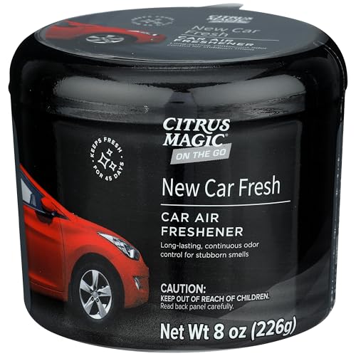 Image of Citrus Magic On The Go Odor Absorbing Solid Air Freshener, Luxurious New Car, 8-Ounce, Pack of 3