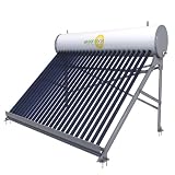 Drucklose Solarthermie-Anlage mit Vakuumröhren - GreenTechSolar Thermosiphon Solar-Warmwasserbereiter - Edelstahl (Innen), PU-Isolierung 5 cm, hagelsicher bis 2,5 cm, für Garten, Dusche & Pool (240L)