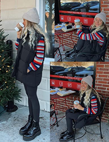 Xiaoxuemeng Womens Puffer Vest Oversized Collared Sleeveless Puffer Jacket Zip Up Lightweight Bubble Padded Coat2