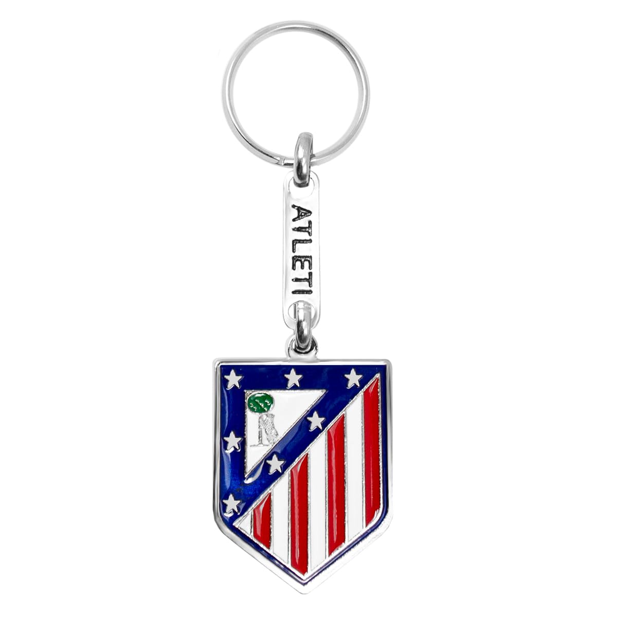 ms móvil shop Llavero Atlético de Madrid Metálico 40x30 mm Producto Oficial | Escudo del Club con Anilla Resistente | Accesorio para Llaves, Mochila o Regalo Aficionados | 30 g