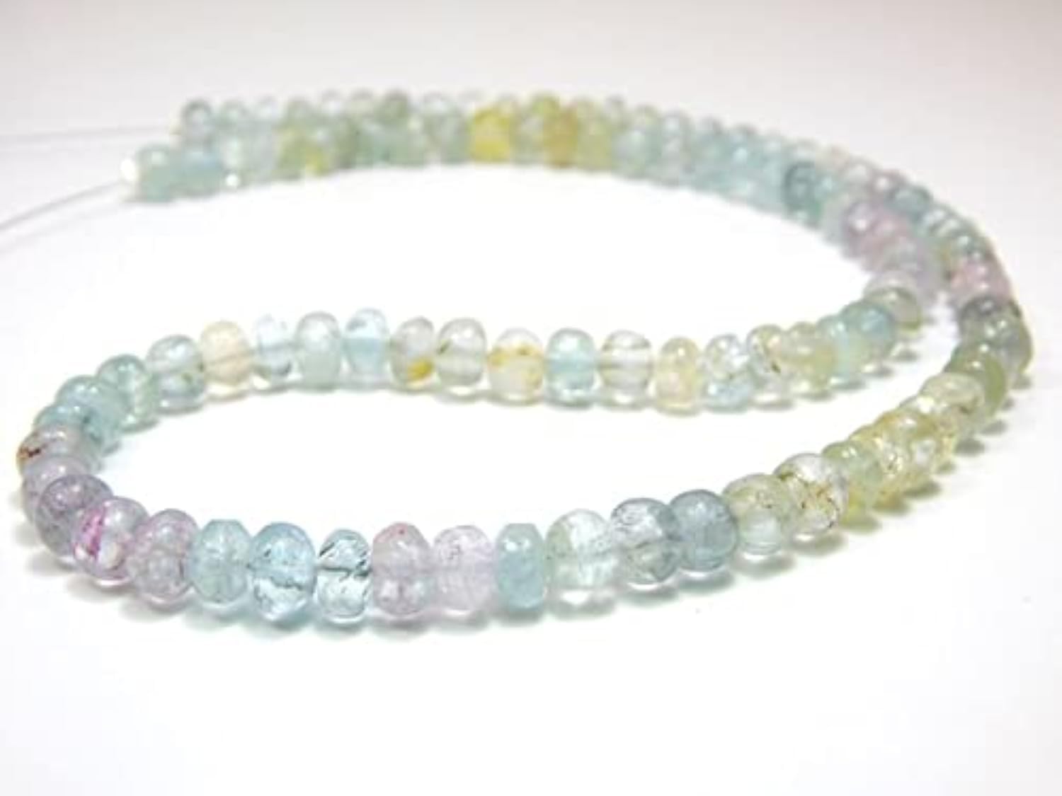 Aquamarine Multi Rondelle Beads le fil de pierres pour vos bijoux d'été