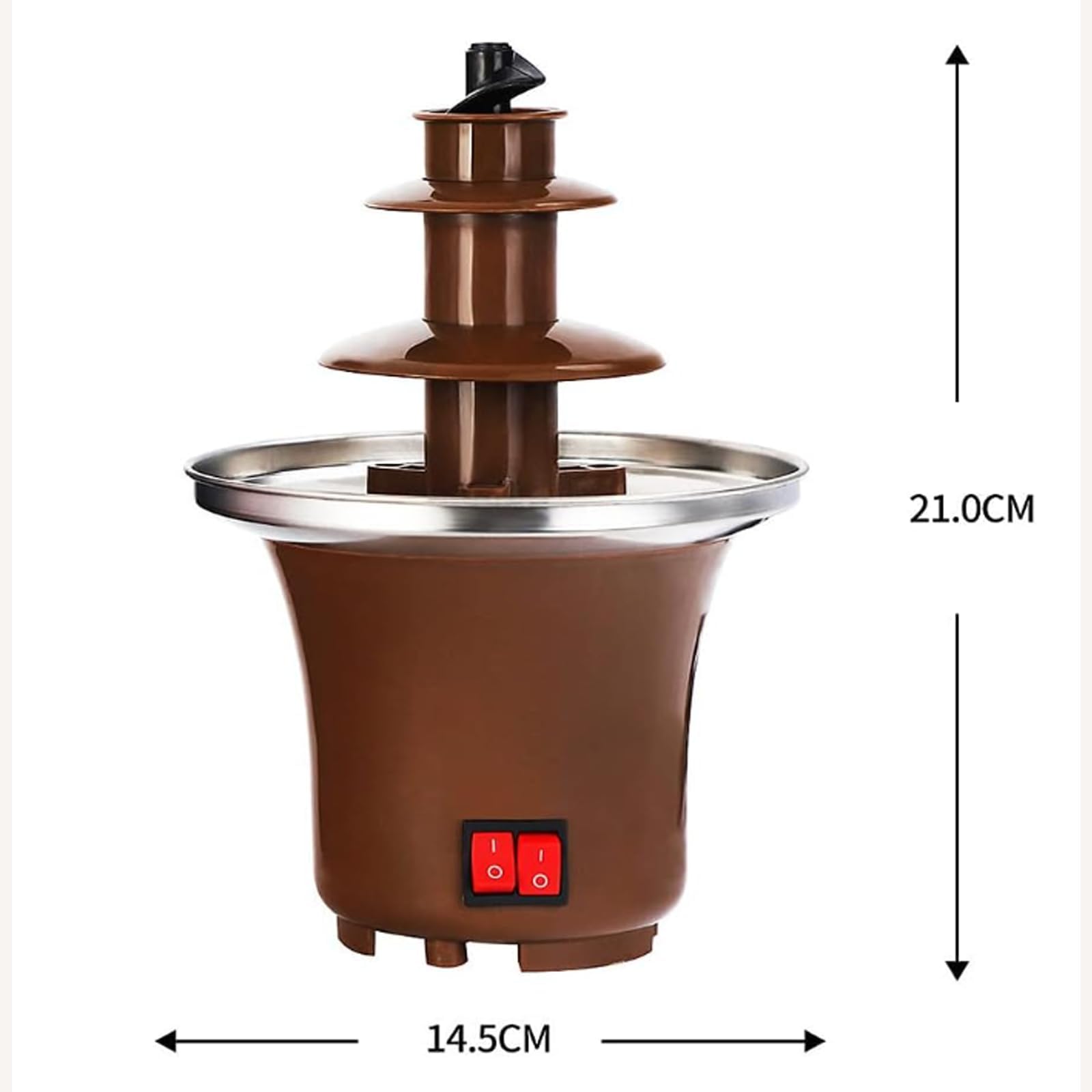 Fuente de chocolate de 3 niveles, fondue de chocolate de 65 W, torre de chocolate eléctrica para derretir chocolate, máquina de lava de chocolate para fiesta, boda, restaurante, equipo de buffet