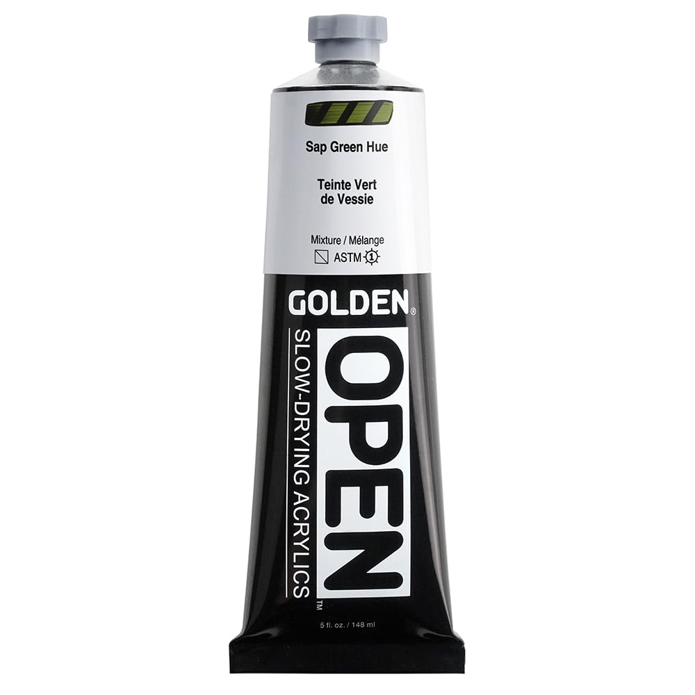 GOLDEN OPEN Slow-Drying Acrylics, Sap Green Hue, 5 fl. oz. Tube Sap Green Hue 5 Fl Oz (Pack of 1)