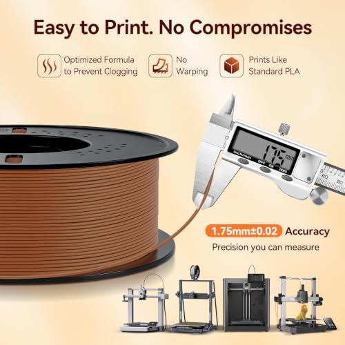 Image of Kingroon Matte PLA Filament 1.75mm 3D Printer Filament Matte Filament 1kg Dimensional Accuracy + /- 0.02 mm (Matte Night Brown)