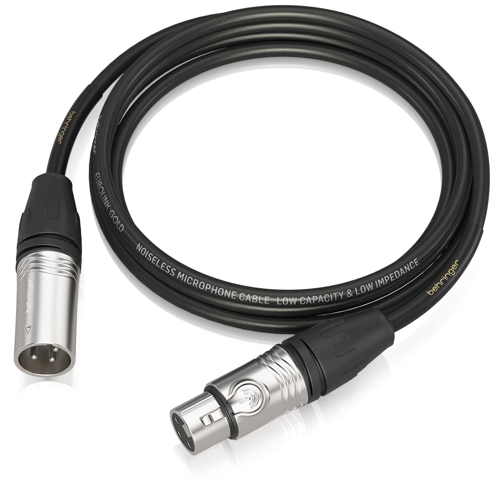 Behringer Microphone Cable - XLR Male to XLR Female - 3 m / 10 ft - Gold Performance - GMC-300