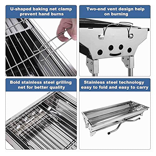 Barbecue en acier inoxydable pliant portable grillade camping rando