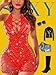 FasiCat Women’s Lingerie Women Fishnet Babydoll Lingerie Dress Chemise Halter Nightwear Mini Teddy Dress DIY Stripper Outfits (Rhinestone red, one size)