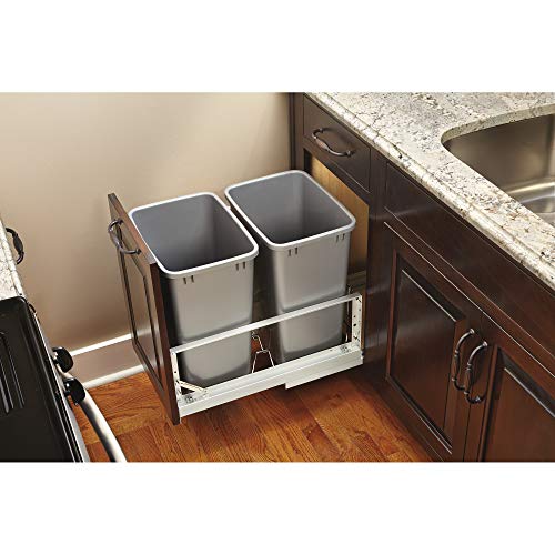 Recipiente doble para basura 35 Qt aluminio y plata miniatura 3