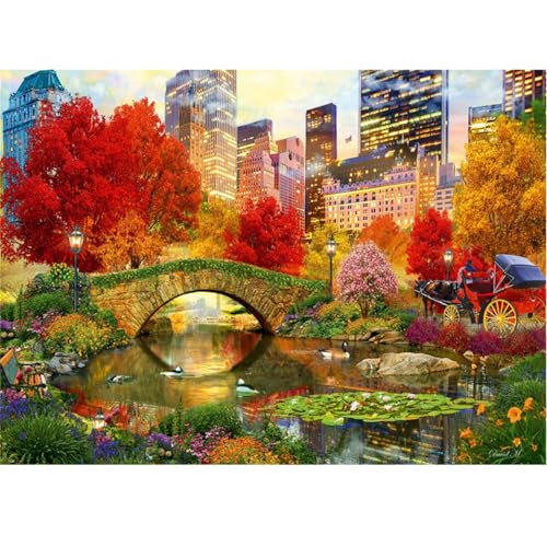 Peinture diamant pont de taille 100x150 cm avec strass carrés pour décoration murale