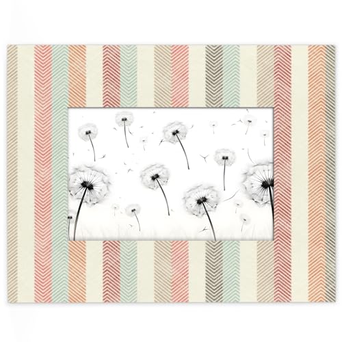 SEEKJOYS 4x6 Picture Frame Creative Stripe Wooden Picture Frames 4x6 Clear Display Stylish for Portraits ?Document?Pictures?Portraits Table Top or Wall Mount