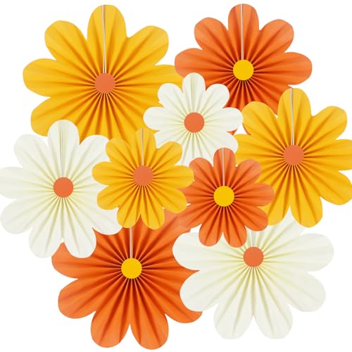 Lot de 9 éventails en papier tricolores pour fond mural floral haut en couleur