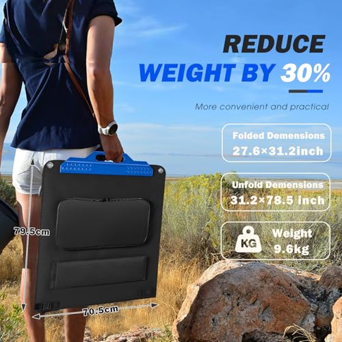 ATEM POWER 300W Solar Panels 18V Foldable Monocrystalline Solar Panel Kit with Adjustable Bracket Efficient Charge Portable Solar Charger for Power Station, Rv Camping Outdoor Trailer Emergency Power - Image 6