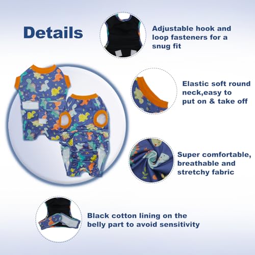 Image of CuteBone Recovery Suit for Dogs Cats After Surgery, Prevent Licking Dog Onesies Pet Surgery Recovery Suit Shirt Abdominal Wounds Bandages SSF12L