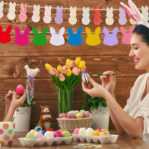 Image of Kisston 360 Pcs Easter Bunny Cutouts Paper 3.9 Inch Assorted Color Die Cuts for DIY Craft Projects School Classroom Bulletin Board Decor