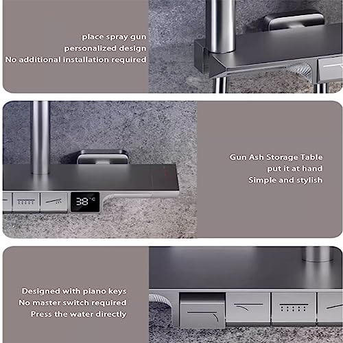 Shower, Intelligence Number Constant Temperature Bathing Floral Dress, Swivelable Switable Screen, Warm Control Display Screen (White Constant) (Gray Cold) miniatura 7