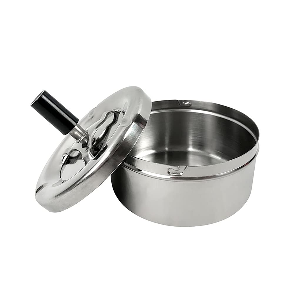 Amazon.co.jp: ステンレススチール灰皿灰皿ラウンド回転トレイとタバコ