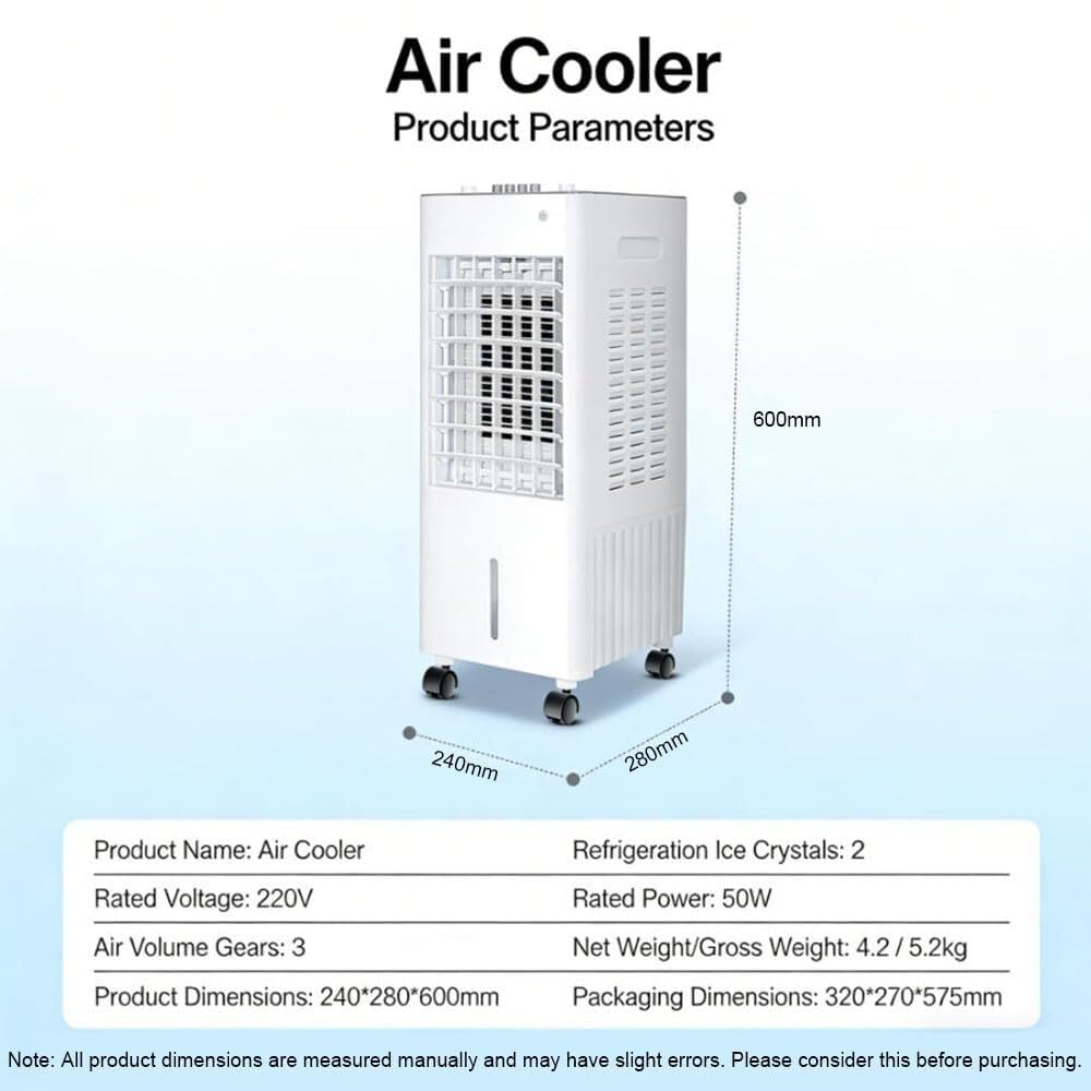 Aire acondicionado portátil sin tubo con mando a distancia, enfriador de aire grande depósito de 9 l, 4 en 1, evaporativo móvil, temporizador de 7,5 horas, 3 velocidades, para habitación, casa