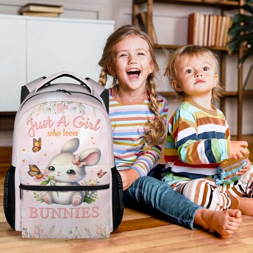 Cute School Backpack for Kids - 17 Inch Bunny Pattern Backpacks - Fashion Print Bookbag for Girls School2