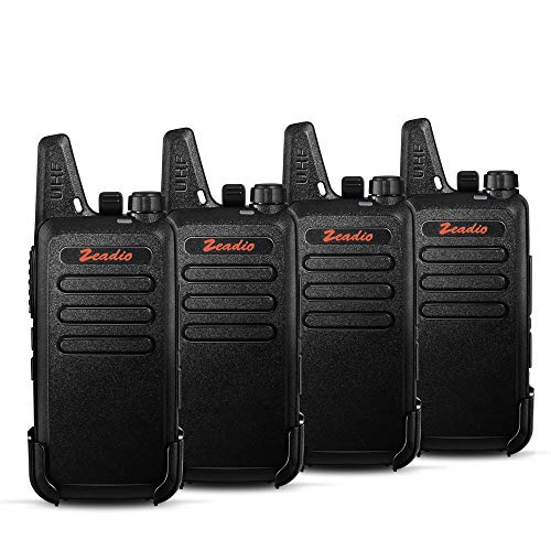Walkie Talkie Recargable Zeadio Walkie-Talkie Slim PMR446, 16 Canales con Clip de cinturón, Cargador USB y batería Recargable 1500mAh (2 Par)