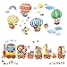 Produktbild Decowall DA-1406 Zug und Heißluftballons Autos Flugzeuge Tiere Wandtattoo Wandsticker Wandaufkleber Wanddeko für Wohnzimmer Schlafzimmer Kinderzimmer