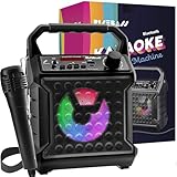 Risebass Portable Party Speaker with Microphone - Graduation Gifts - Bluetooth Outdoor Speaker with Sing Along Karaoke - Small and Loud with Bluetooth SD AUX and USB Outdoor and Indoor