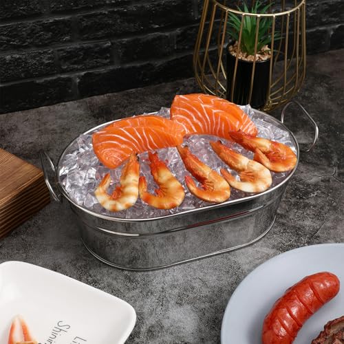 Contenedor de mariscos de acero inoxidable plata con diseño de vajilla creativa para hostelería 7