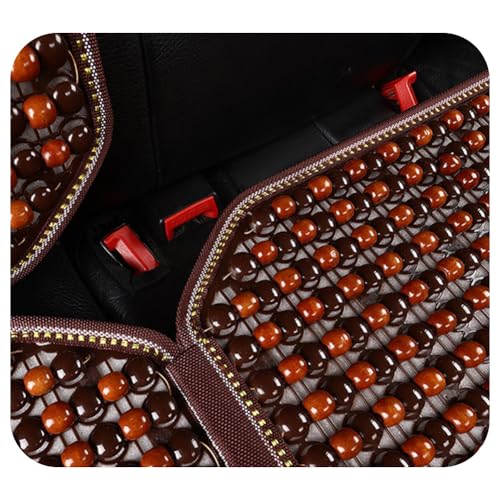 Coussin de siège de massage en perles de bois jaune pour auto - 5