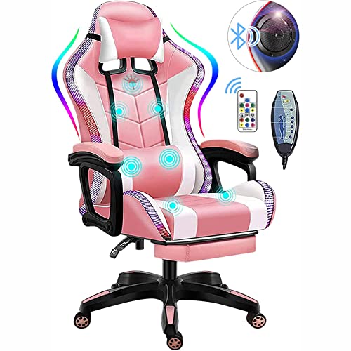 Sillas Gaming Rosa con Luces Marca GLTZEN