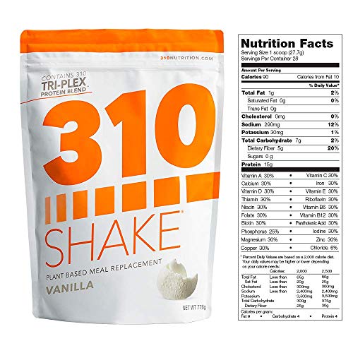 Vanilla Plant Protein Powder and Meal Replacement Shake | Gluten, Soy Protein, and Dairy Free - 0g of Sugar | Keto and Paleo Friendly | Includes Clear Shaker and Recipe eBook (Digital) | 28 Servings