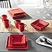 10 Strawberry Street Nova Square 16 pc Dinnerware Set, Red