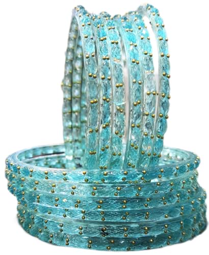 Image of JPS Plain and Glossy Finished Raindrop Glass Bangles Set for Women & Girls | Traditional Ethnic Chudi for Wedding, Party & Regular- Set of 12 Pcs of One Colour | Wedding Special